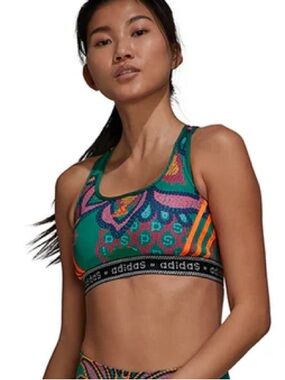 Adidas x Farm Rio multi print sports bra